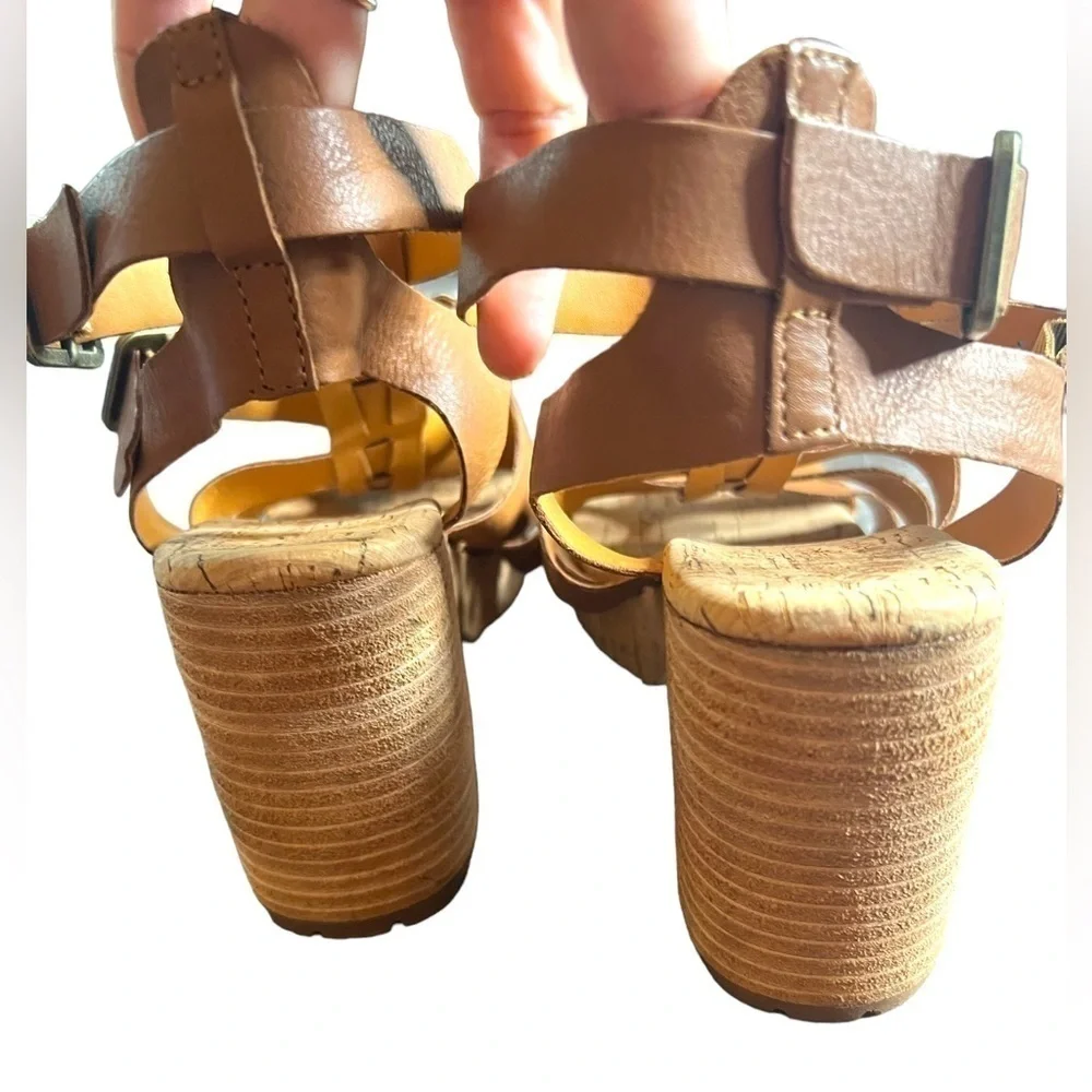 New ▶️ Kork Ease ◀️ Camille Brown  Leather Platform Shoes Sandals